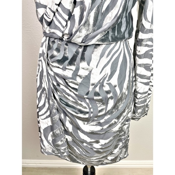 NWT IRO Nimas one-shoulder zebra-print mini dress - Picture 8 of 12